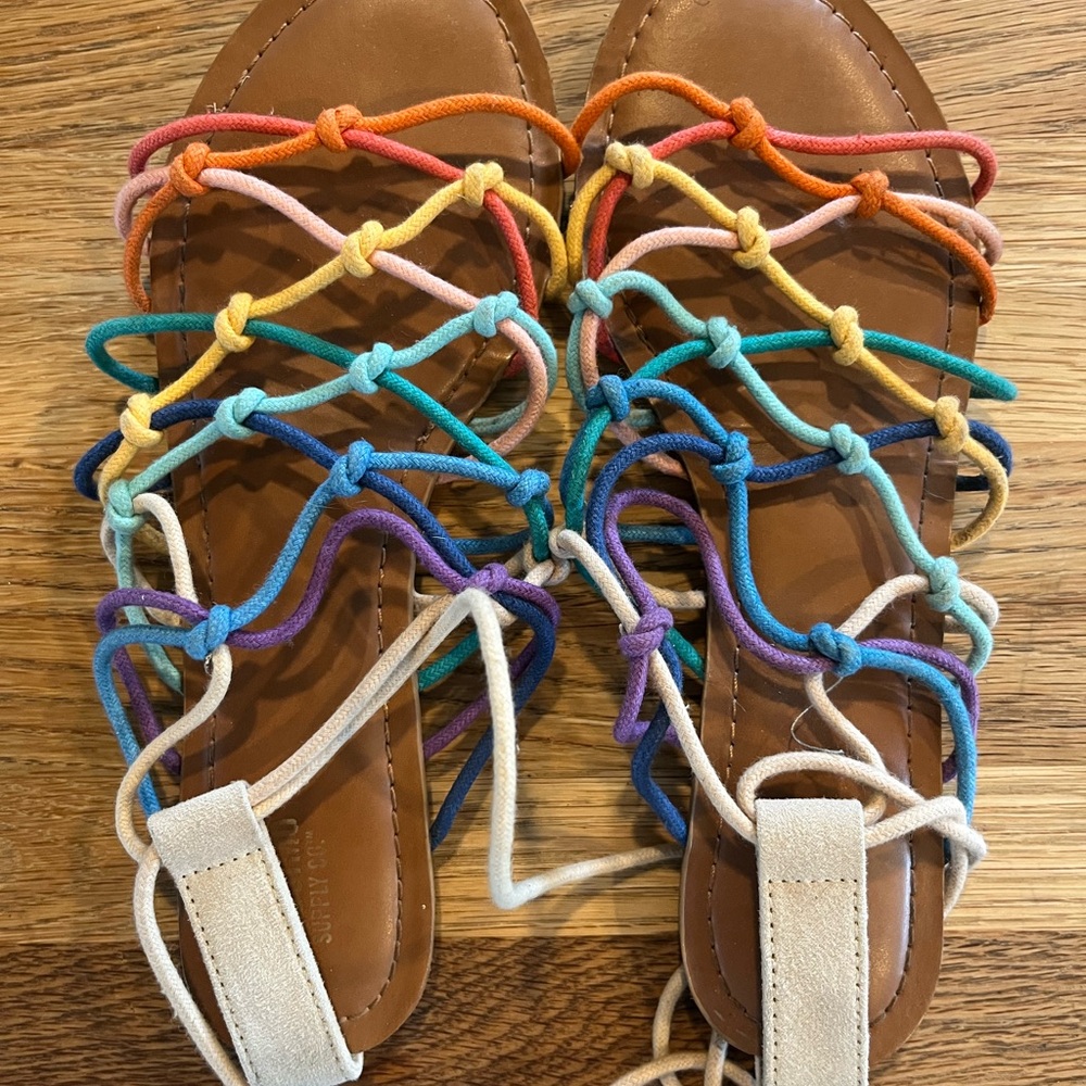 Mossimo Supply Co Rainbow Sandals Strappy Design
